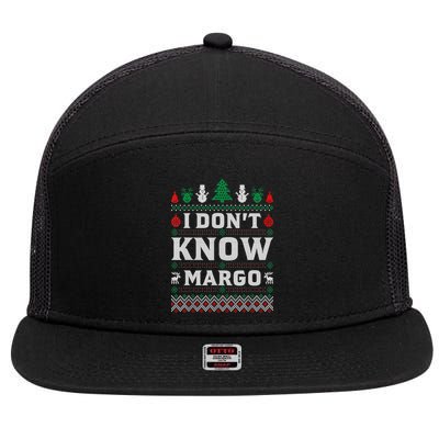 I Don'T Know Margo Funny Christmas Vacation 7 Panel Mesh Trucker Snapback Hat