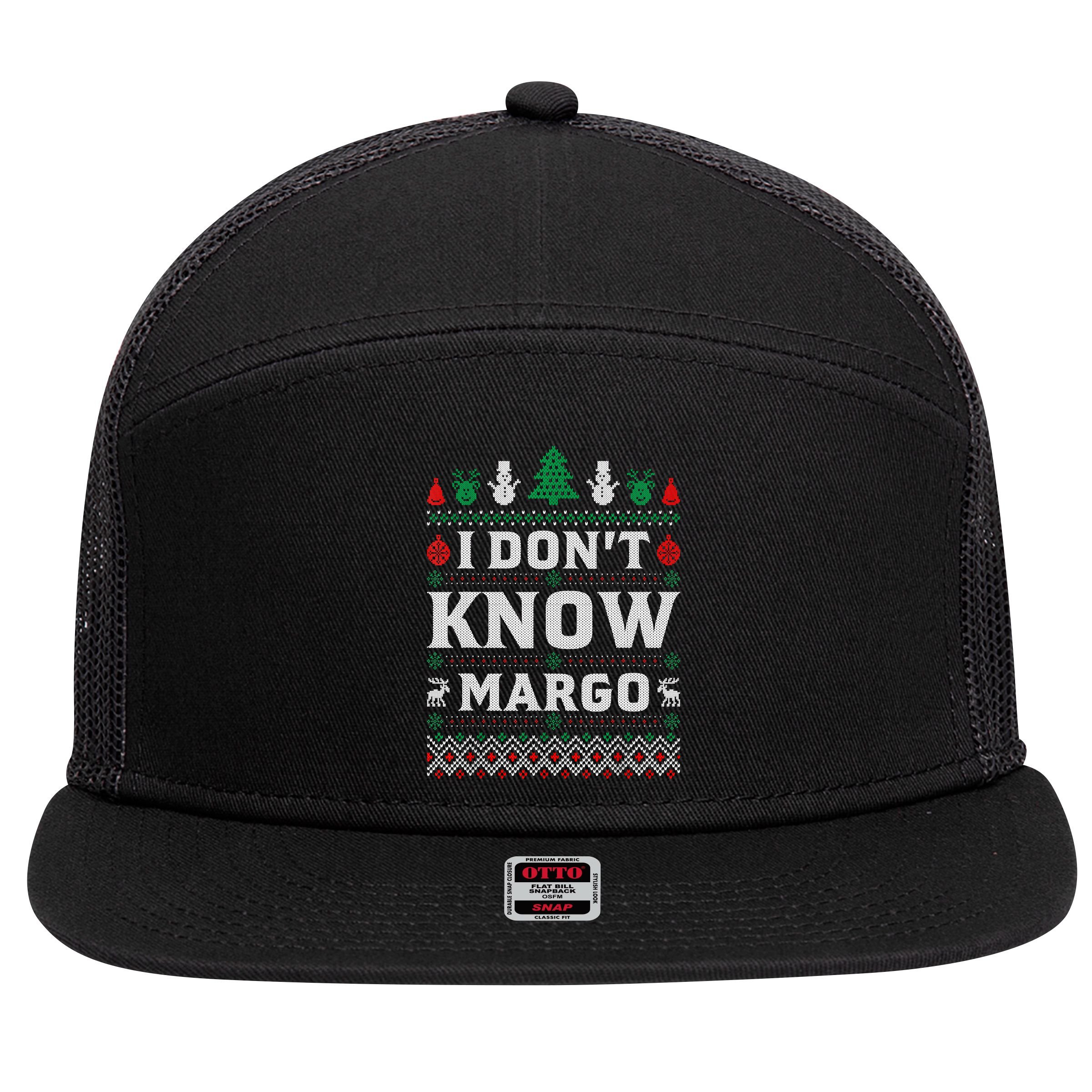 I Don'T Know Margo Funny Christmas Vacation 7 Panel Mesh Trucker Snapback Hat