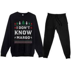 I Don'T Know Margo Funny Christmas Vacation Premium Crewneck Sweatsuit Set