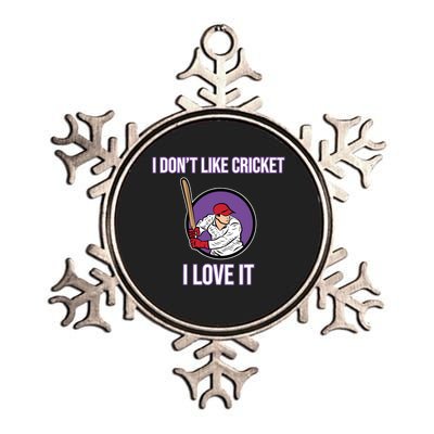 I Don't Like Cricket Sports Player Lover Team Coach Graphic Metallic Star Ornament