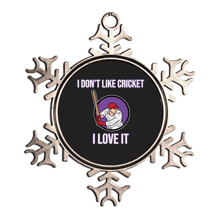 I Don't Like Cricket Sports Player Lover Team Coach Graphic Metallic Star Ornament