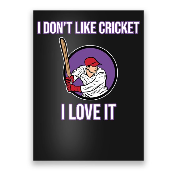 I Don't Like Cricket Sports Player Lover Team Coach Graphic Poster