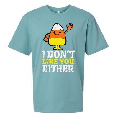 I DonT Like You Either Candy Corn Funny Halloween Costume Sueded Cloud Jersey T-Shirt