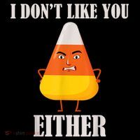 I Don't Like You Either Funny Halloween Candy Corn Flatbill Hat