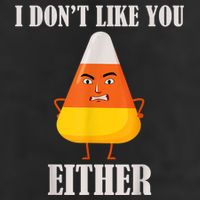 I Don't Like You Either Funny Halloween Candy Corn Microfiber Hand Towel