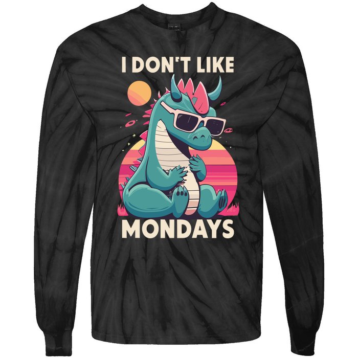 I Dont Like Mondays Blue Dragon Tie-Dye Long Sleeve Shirt