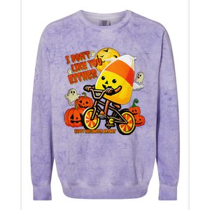 I DonT Like You Either Happy Halloween Anyway Funny Design Colorblast Crewneck Sweatshirt