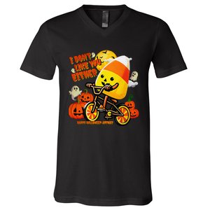 I DonT Like You Either Happy Halloween Anyway Funny Design V-Neck T-Shirt