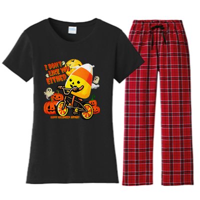 I DonT Like You Either Happy Halloween Anyway Funny Design Women's Flannel Pajama Set