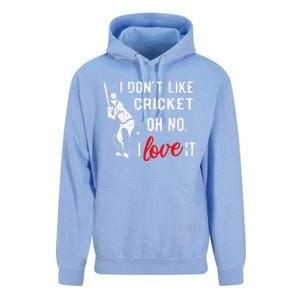 I Don't Like Cricket Oh No I Love It Cricket Player Unisex Surf Hoodie