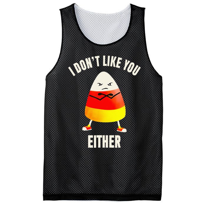 I Dont Like You Either Candy Corn Mesh Reversible Basketball Jersey Tank