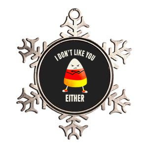 I Dont Like You Either Candy Corn Metallic Star Ornament