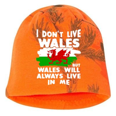 I Don't Live Wales But Wales Will Always Live In Me Kati - Camo Knit Beanie