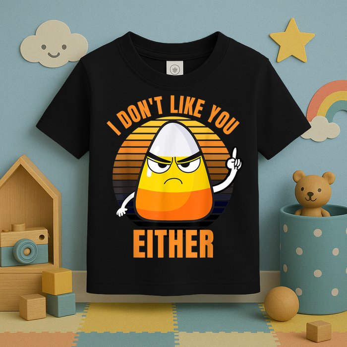 I Don't Like You Either Funny Candy Corn Halloween Toddler T-Shirt