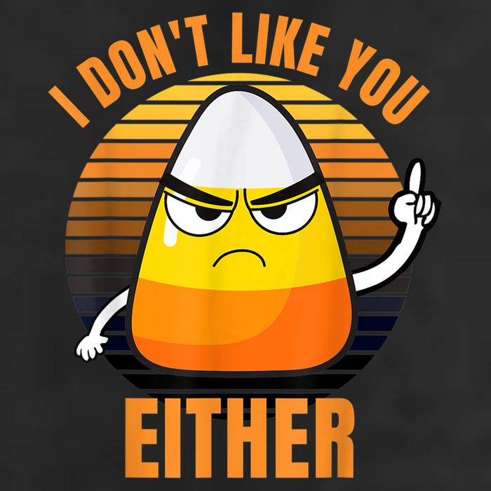 I Don't Like You Either Funny Candy Corn Halloween Microfiber Hand Towel