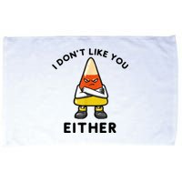 I Don't Like You Either Funny Halloween Candy Corn Microfiber Hand Towel