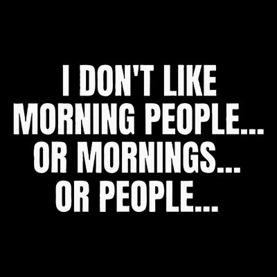 I DonT Like Morning People Or Mornings Funny Quote T-Shirt