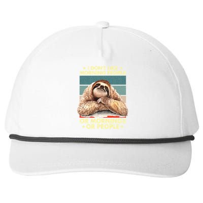 I Don´t Like Morning People Or Mornings Or People Sloth Gift Snapback Five-Panel Rope Hat