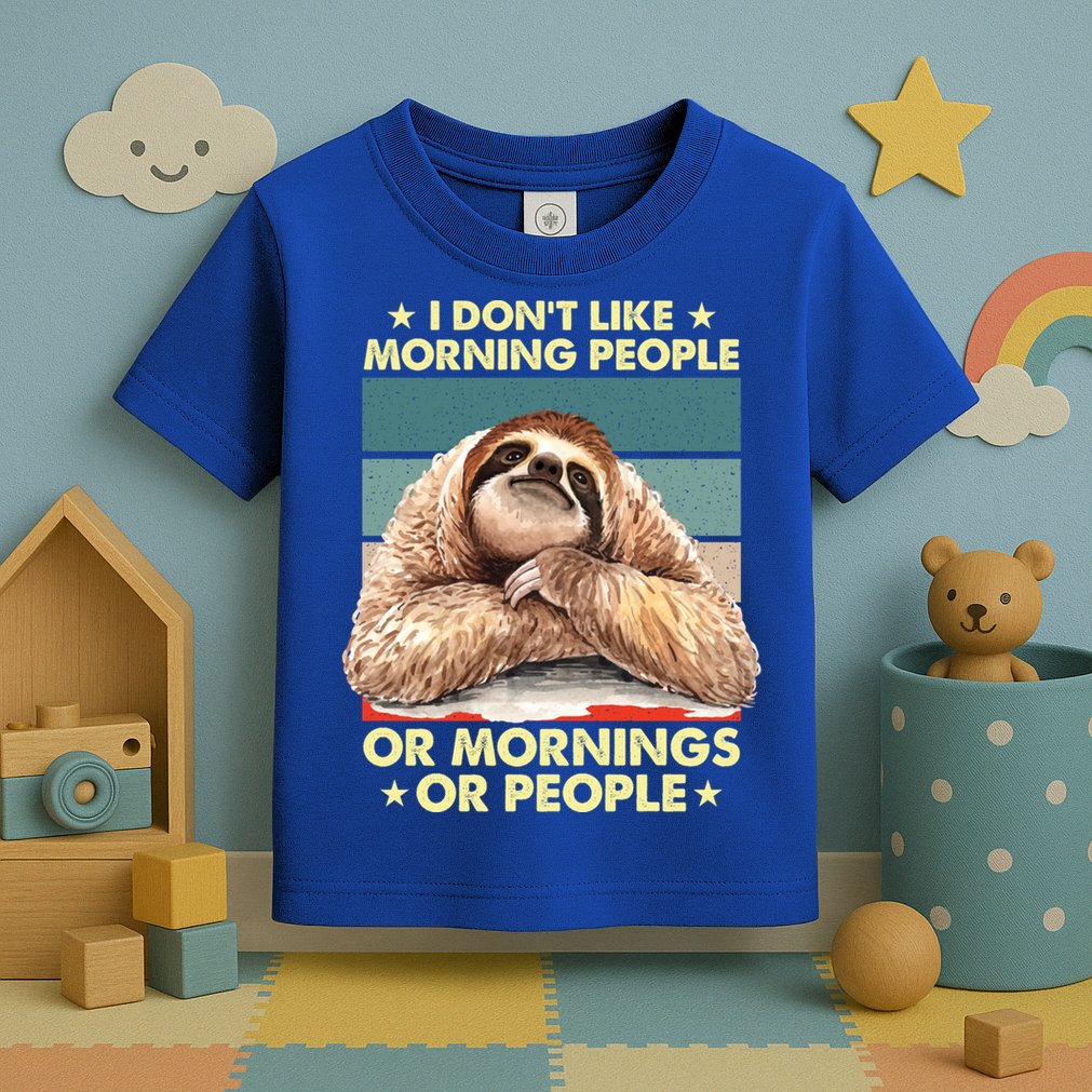 I Don´t Like Morning People Or Mornings Or People Sloth Gift Toddler T-Shirt
