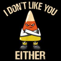 I Don't Like You Either Funny Halloween Candy Corn Bucket Hat