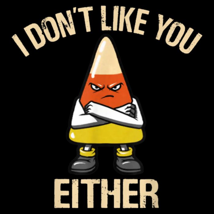 I Don't Like You Either Funny Halloween Candy Corn Bucket Hat