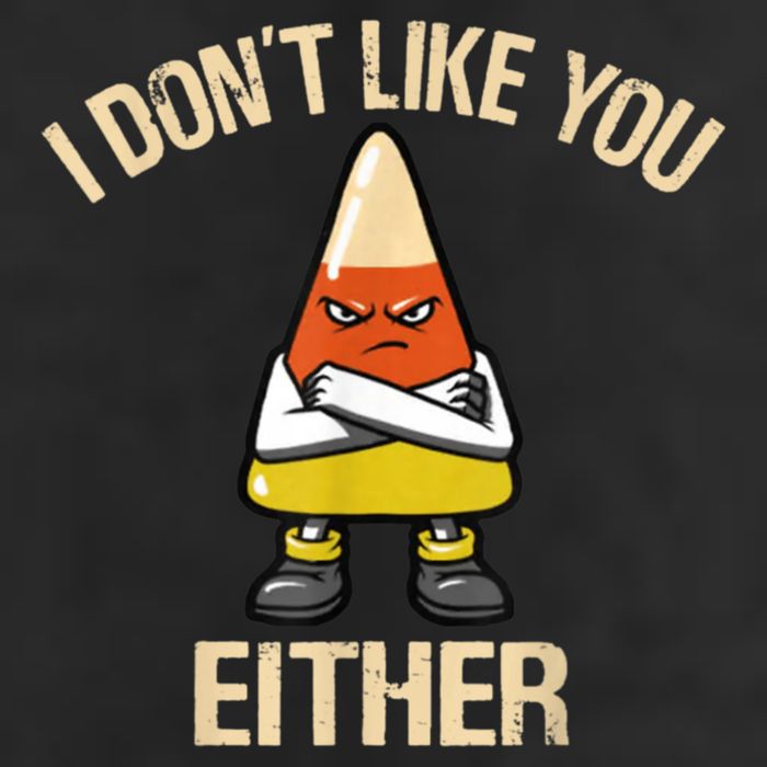 I Don't Like You Either Funny Halloween Candy Corn 25L Jumbo Tote