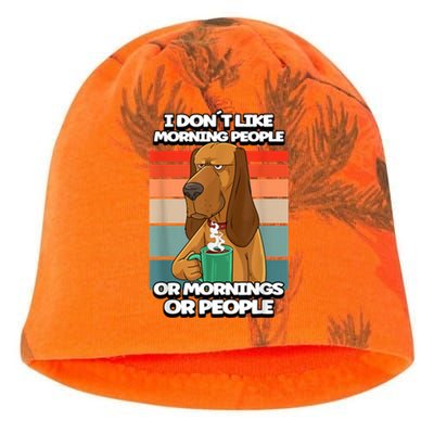 I Dont Like Morning People Dog Coffee Funny Vintage Kati - Camo Knit Beanie