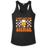 I DonT Like You Either Funny Candy Corn Halloween Costume Ladies PosiCharge Competitor Racerback Tank