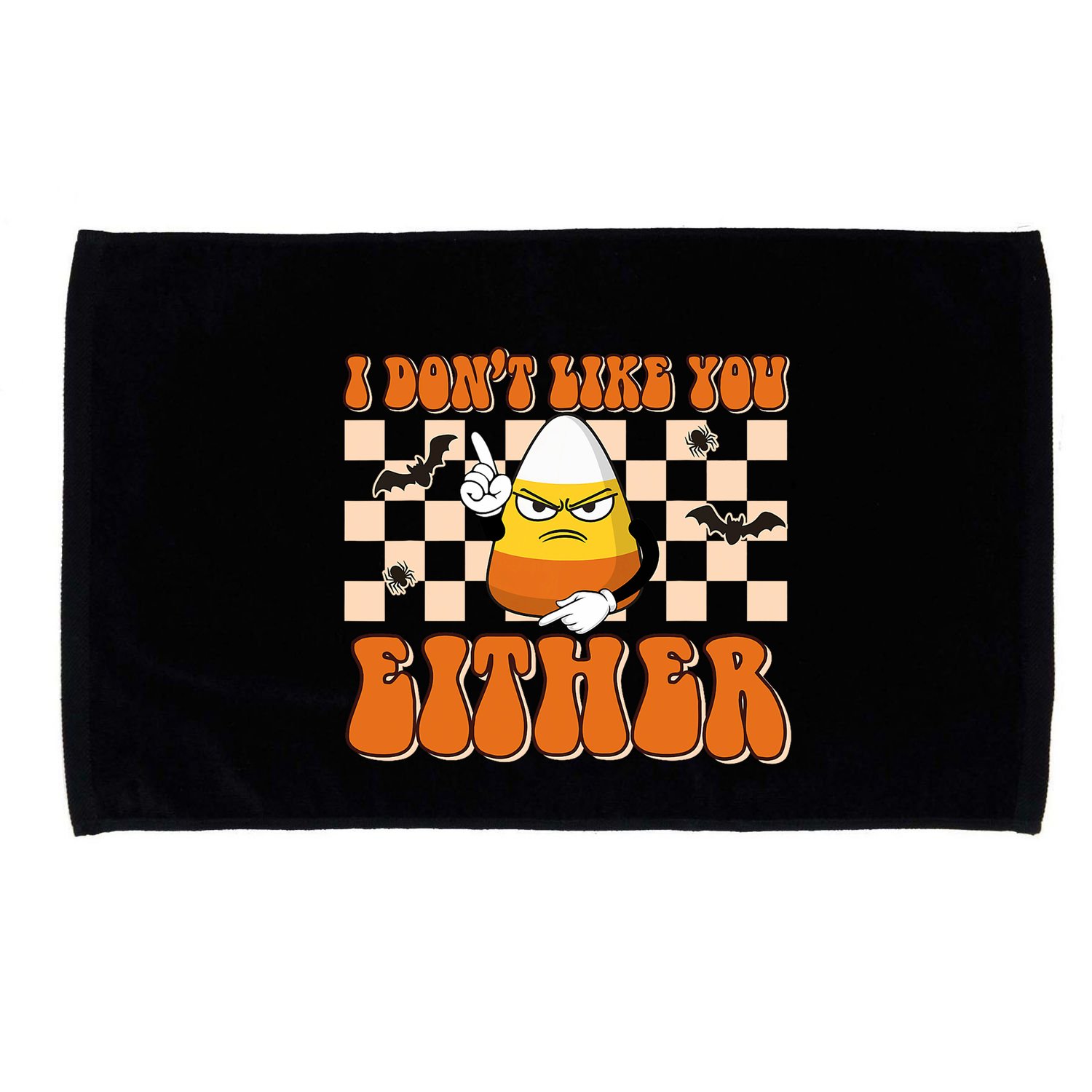 I DonT Like You Either Funny Candy Corn Halloween Costume Microfiber Hand Towel