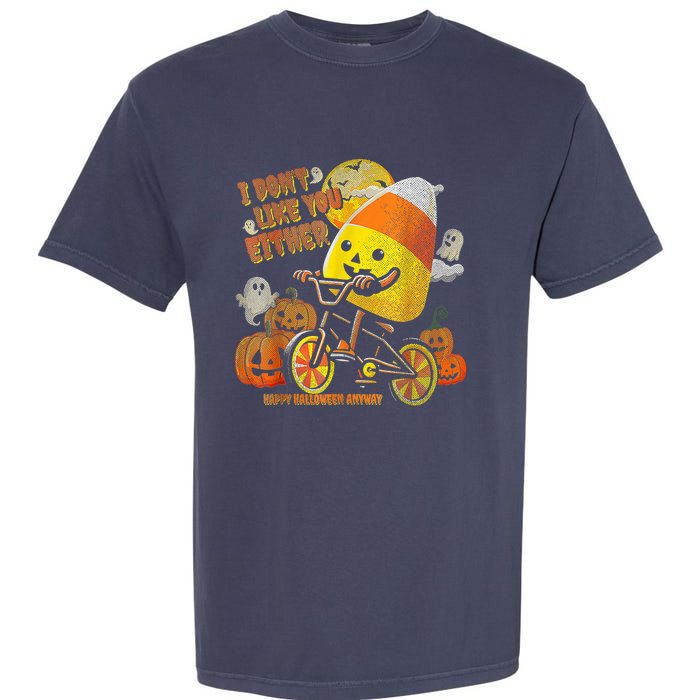 I Dont Like You Either Funny Halloween Candy Corn Boy Garment-Dyed Heavyweight T-Shirt