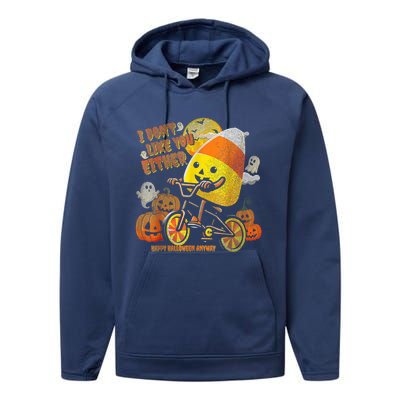 I Dont Like You Either Funny Halloween Candy Corn Boy Performance Fleece Hoodie