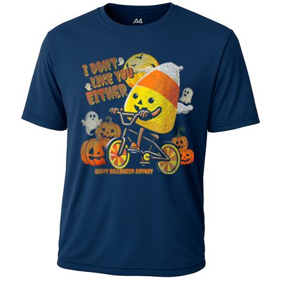 I Dont Like You Either Funny Halloween Candy Corn Boy Cooling Performance Crew T-Shirt