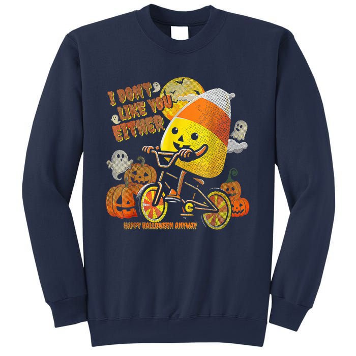 I Dont Like You Either Funny Halloween Candy Corn Boy Sweatshirt