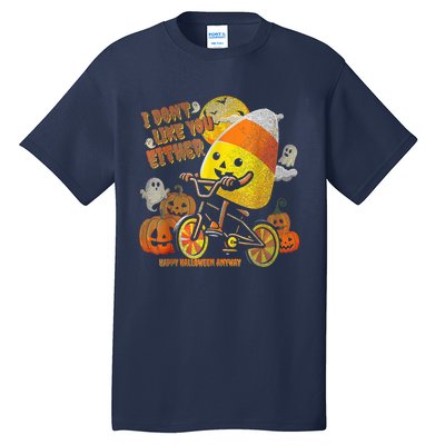 I Dont Like You Either Funny Halloween Candy Corn Boy Tall T-Shirt