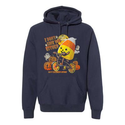 I Dont Like You Either Funny Halloween Candy Corn Boy Premium Hoodie