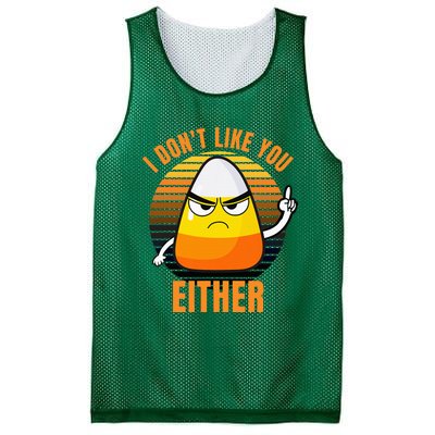 I DonT Like You Either Candy Corn Halloween Mesh Reversible Basketball Jersey Tank