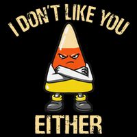 i don't like you either candy corn Drawstring Bag