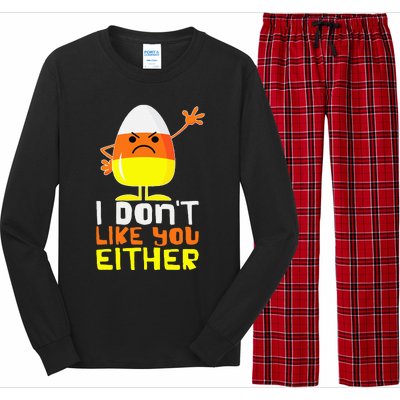 I Don't Like You Either Funny Halloween Candy Corn Long Sleeve Pajama Set