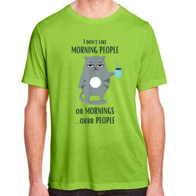 I Dont Like Morning People Funny Cat Graphic Adult ChromaSoft Performance T-Shirt