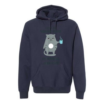 I Dont Like Morning People Funny Cat Graphic Premium Hoodie