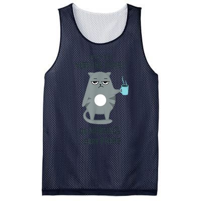 I Dont Like Morning People Funny Cat Graphic Mesh Reversible Basketball Jersey Tank