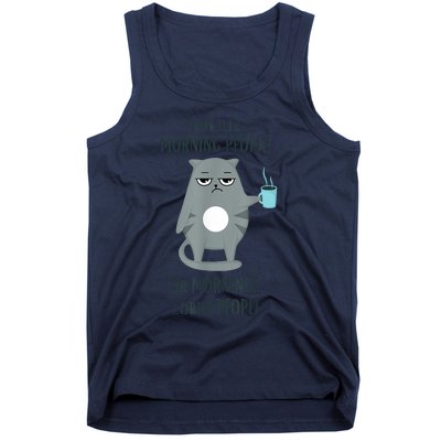 I Dont Like Morning People Funny Cat Graphic Tank Top