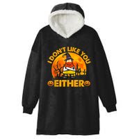 I Don't Like You Either Funny Halloween Candy Corn Hooded Wearable Blanket