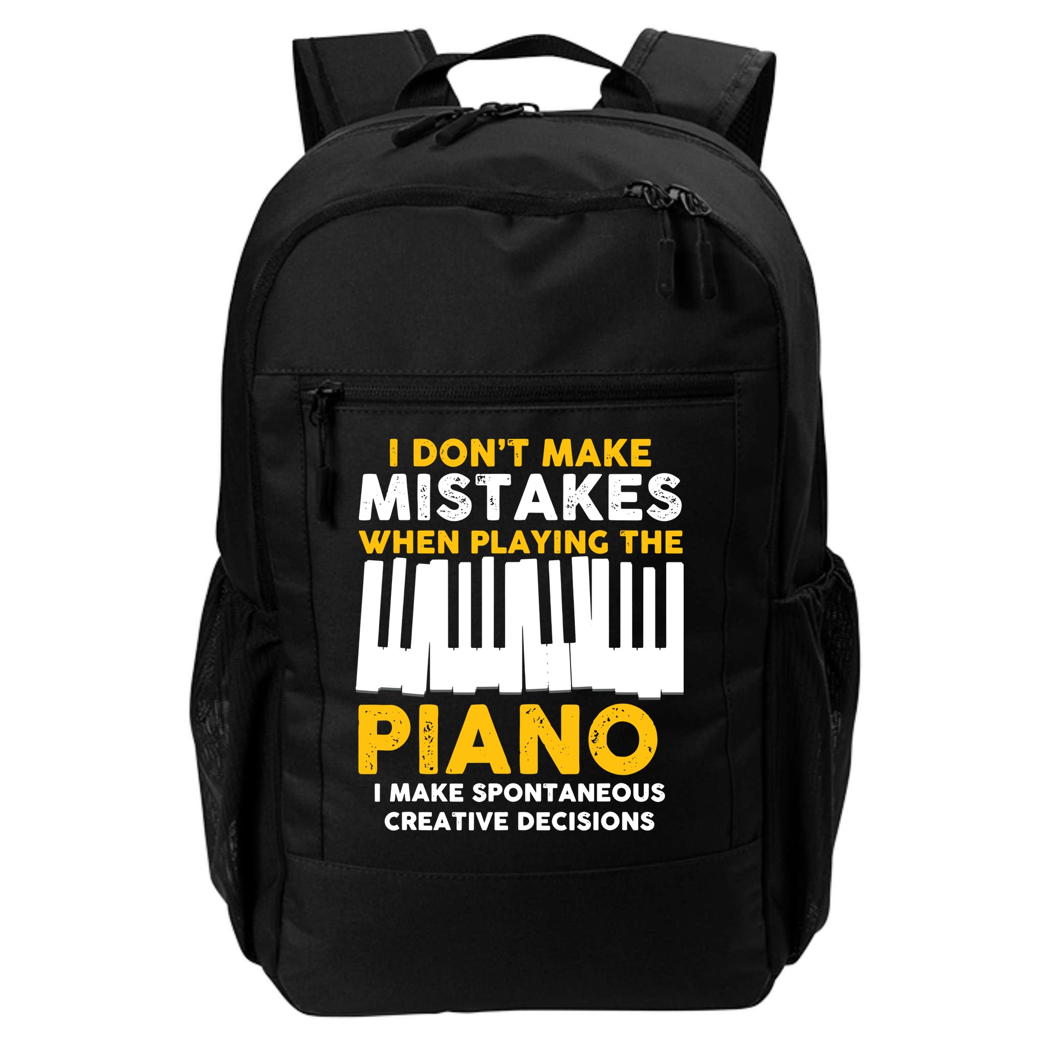I Don't Make Mistakes Piano Musician Humor Backpack