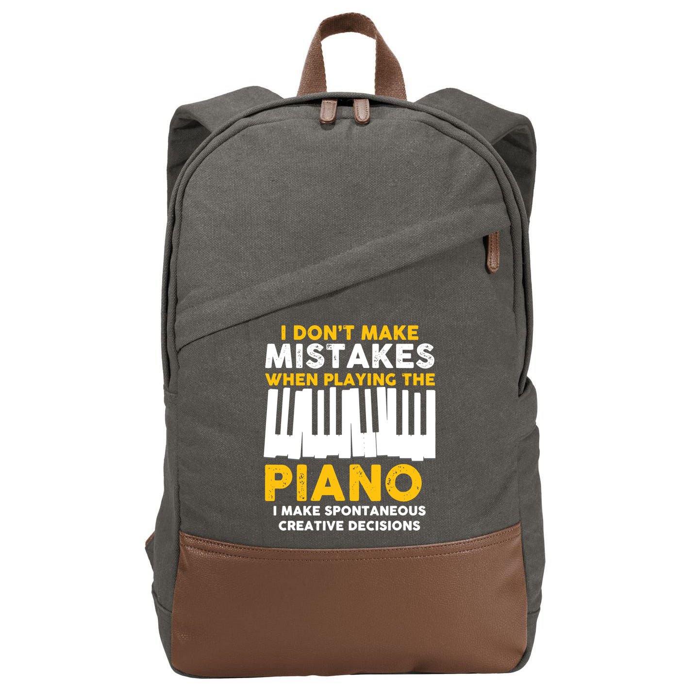 I Don't Make Mistakes Piano Musician Humor Cotton Canvas Backpack