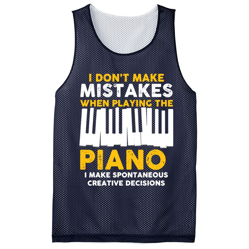 I Don't Make Mistakes Piano Musician Humor Mesh Reversible Basketball Jersey Tank