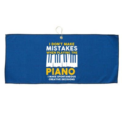 I Don't Make Mistakes Piano Musician Humor Large Microfiber Waffle Golf Towel