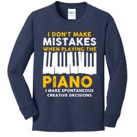 I Don't Make Mistakes Piano Musician Humor Kids Long Sleeve Shirt