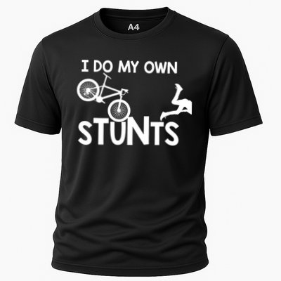 I Do My Own Stunts Mountain Biker Funny Cooling Performance Crew T-Shirt
