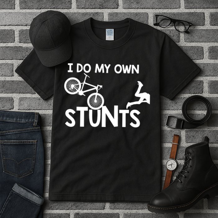 I Do My Own Stunts Mountain Biker Funny Tall T-Shirt